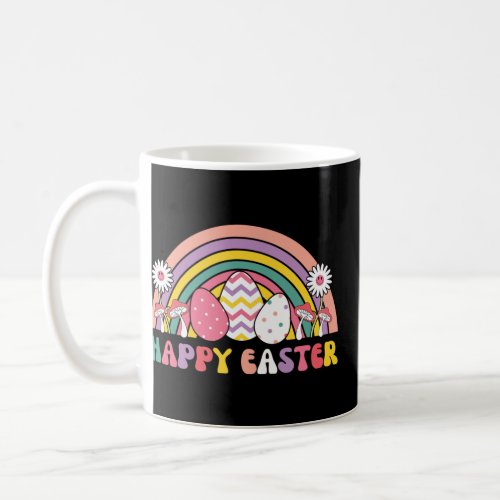 Happy Easter Rainbow Retro Hippie Bunny Rabbit Eas Coffee Mug