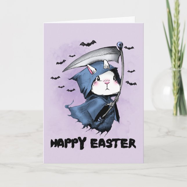 Happy Easter Reaper Bunny Thank You Card (Front)