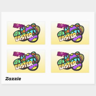 Happy Easter Rectangle Stickers