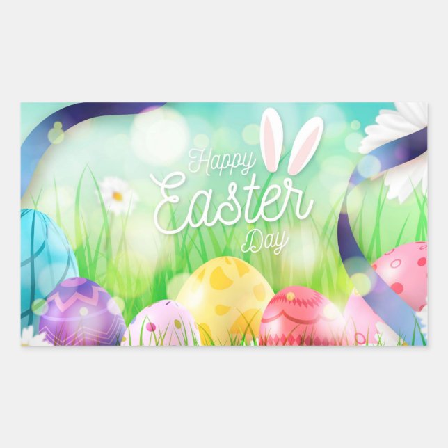 Happy Easter  Rectangular Sticker (Front)