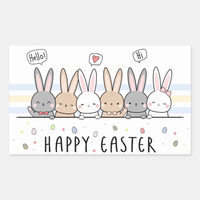 Happy Easter  Rectangular Sticker (Front)