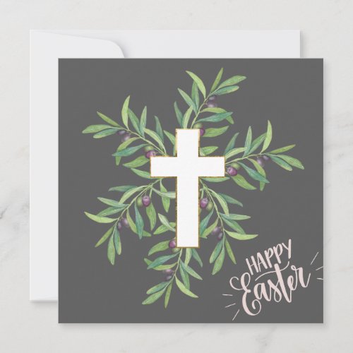 Happy Easter_  Religious Cross Card