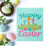 Happy Easter Religious Floral Crosses Christian Jigsaw Puzzle<br><div class="desc">Beautiful religious Easter puzzle with pretty flowers decorating a field of crosses. A cute Christian cross gift.</div>