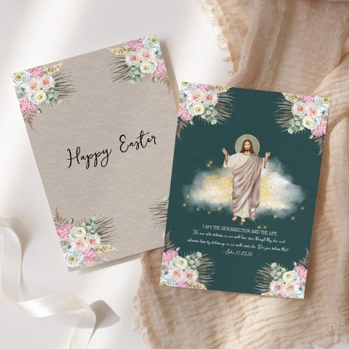 Happy Easter Resurrection of Jesus Christ Catholic Holiday Card