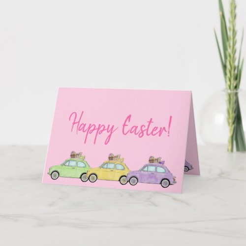 Happy Easter  Retro Fiat 500 Easter Card