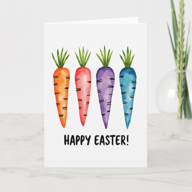 Happy Easter Root Vegetable Card (Front)