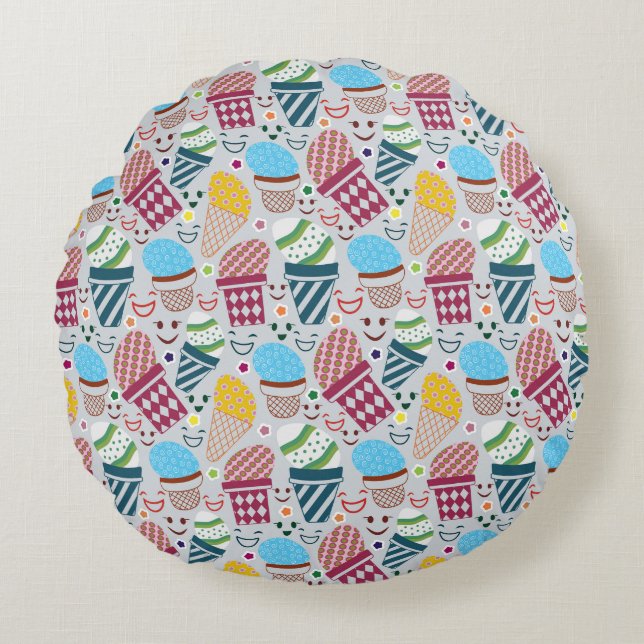 Happy Easter Round Pillow (Front)