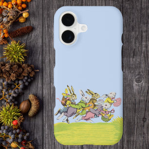 Happy Easter Running Pastel Rabbits iPhone 17 Case