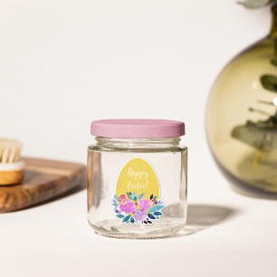 Happy Easter rustic plaid floral orange egg Sticker