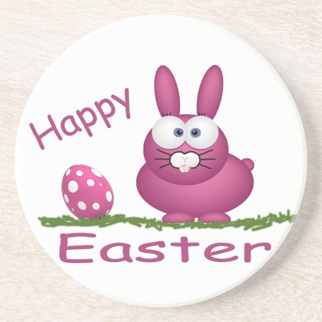 Happy Easter Sandstone Coaster (Front)