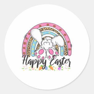 Happy Easter Sayings Egg Bunny 2 Classic Round Sticker