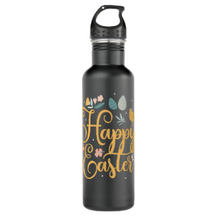Happy Easter Sayings Egg Bunny Copy Stainless Steel Water Bottle