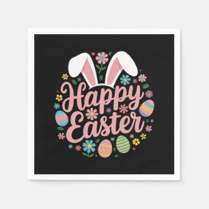 Happy Easter Sayings Egg Bunny Napkins