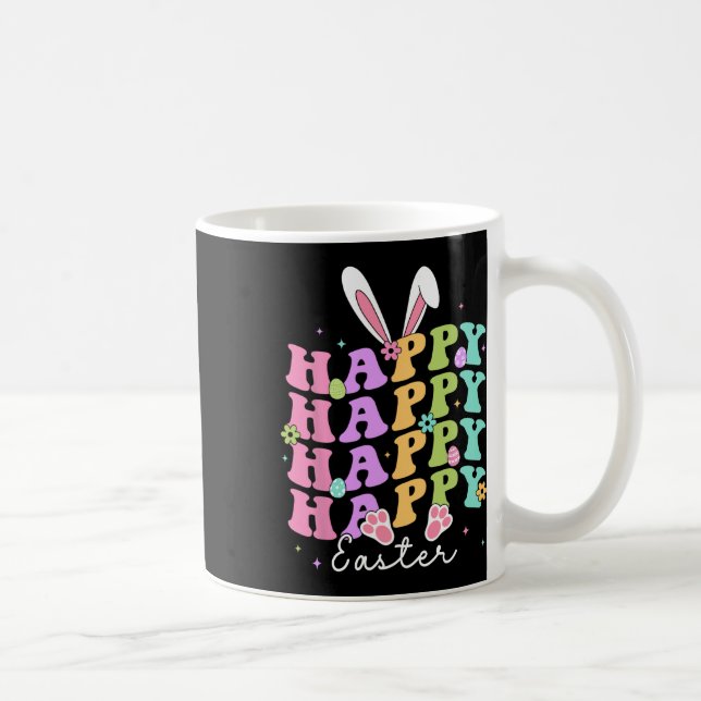 Happy Easter Sayings Egg Groovy Bunny Rabbit Kids  Coffee Mug (Right)