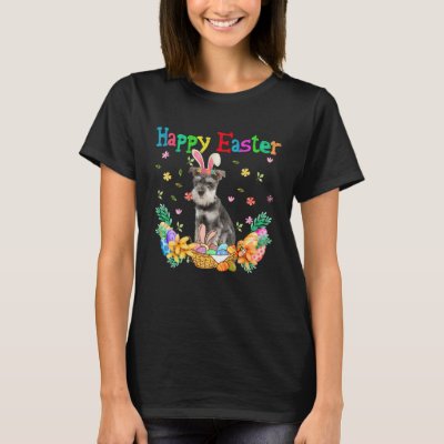 Happy Easter Schnauzer Bunny Schnauzer Eggs T-Shirt