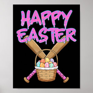 Happy Easter Sell T Ice Cream Drip With Egg Sket Poster