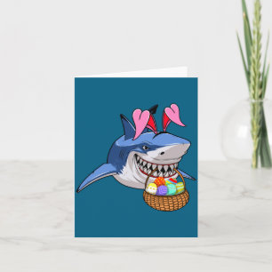 Happy Easter Shark Bunny With Easter Basket Boys G Card