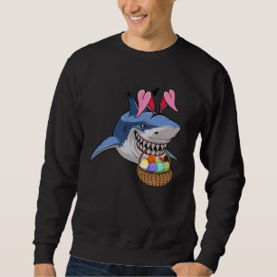Happy Easter Shark Bunny with Easter Basket Boys G Sweatshirt