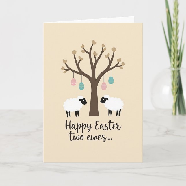 Happy Easter Sheep Art Card (Front)
