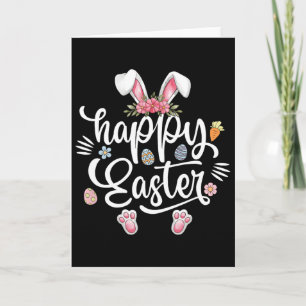 Happy Easter Shirt Girls Kids Toddler Women Bunny  Card