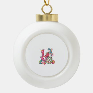 Happy Easter Shirt Gnome Easter Day Love Men Women Ceramic Ball Christmas Ornament