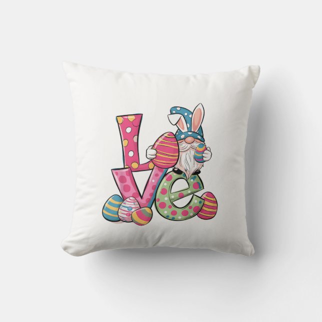 Happy Easter Shirt Gnome Easter Day Love Men Women Throw Pillow (Front)