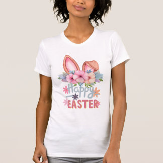 Happy Easter Shirts for Women Bunny Rabbit Graphic