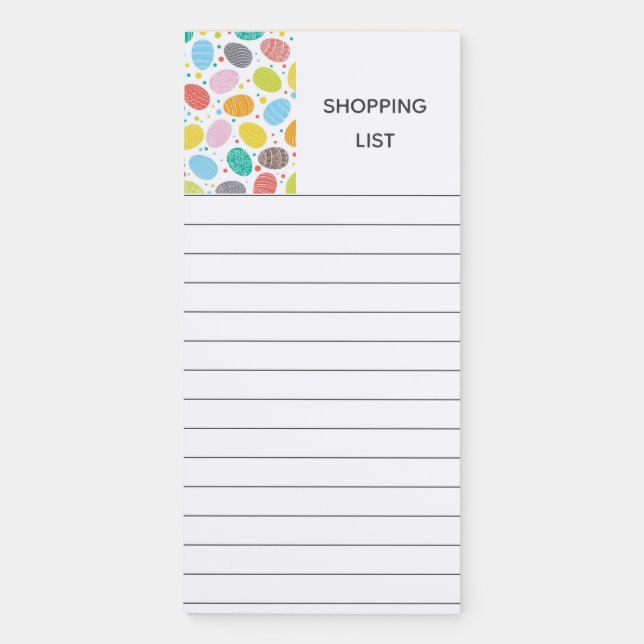 Happy Easter ( shopping list ) Modern Eggs Magnetic Notepad (Front)