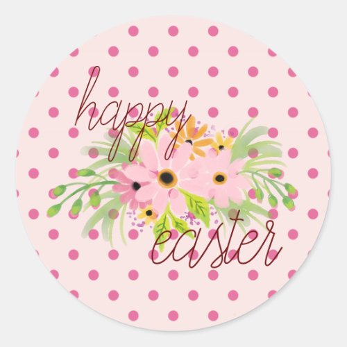 Happy Easter simple cute  Pink Sticker
