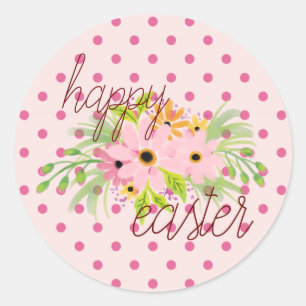 Happy Easter simple cute Pink Sticker