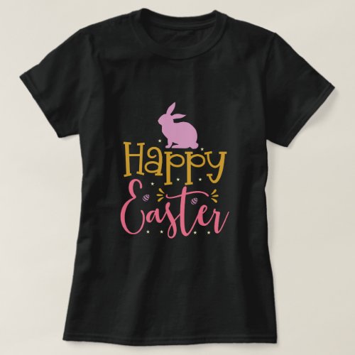 Happy Easter simple modern typographyblack T_Shirt