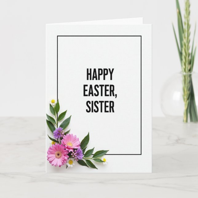 Happy Easter Sister Floral Card (Front)