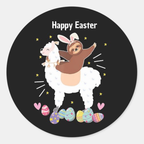 Happy Easter Sloth and llama sticker