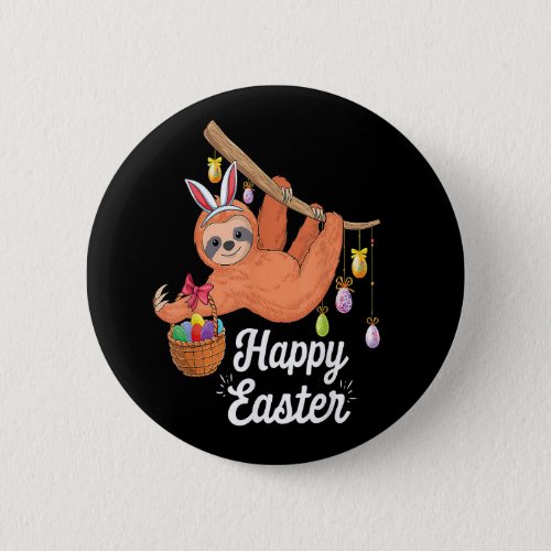 Happy Easter Sloth button