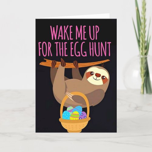 Happy Easter Sloth Holiday Card
