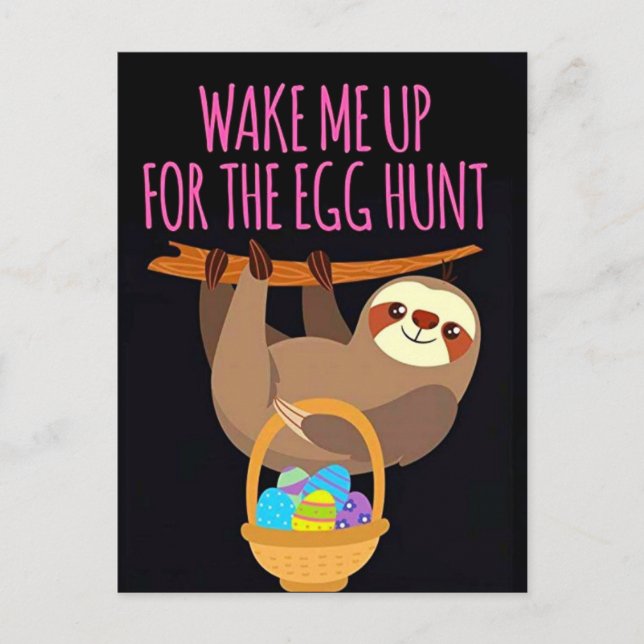Happy Easter Sloth Holiday Postcard (Front)
