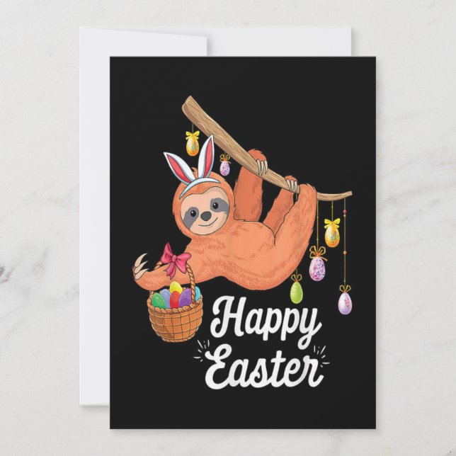  Happy Easter Sloth invitation (Front)
