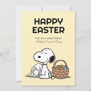 Happy Easter Snoopy & The Easter Bunny Holiday Card