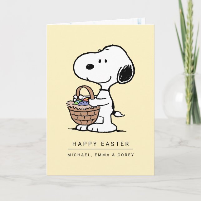 Happy Easter | Snoopy & The Easter Bunny Holiday Card (Front)