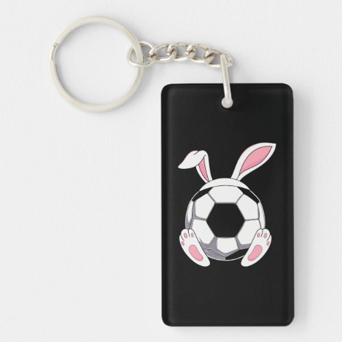 Happy Easter Soccer Bunny Ears Funny Egg Boys Keychain