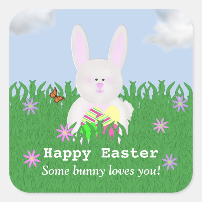 Happy Easter: Some Bunny Loves You Stickers (Front)