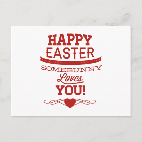 Happy Easter  Somebunny Loves You Holiday Postcard