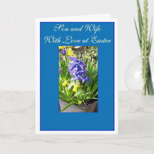 Happy Easter Son And Daughter-In-Law Card Hyacinth