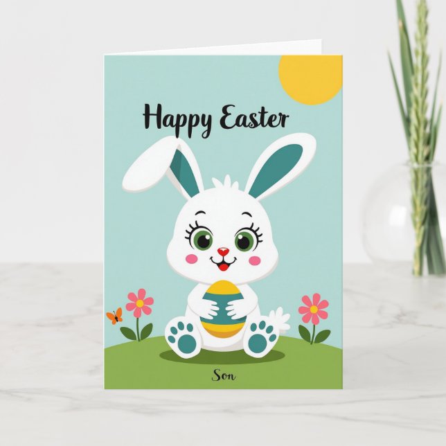 Happy Easter Son Bunny Card (Front)