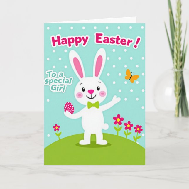 Happy Easter Special Girl Card (Front)