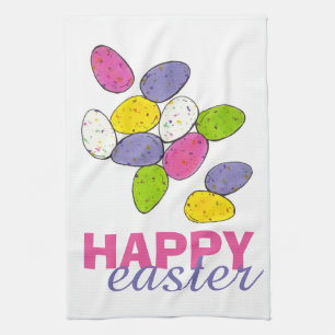 Happy Easter Speckled Candy Egg Malted Milk Kitchen Towel