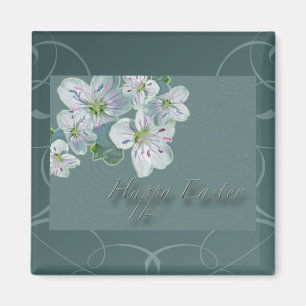 Happy Easter Spring Beauty Wildflower Magnet