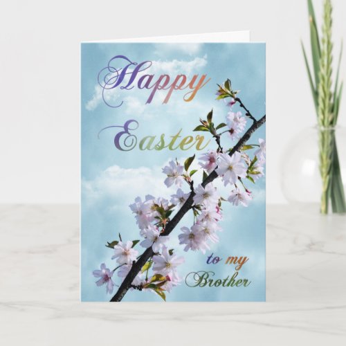 Happy Easter Spring Blossom for Brother Holiday Card