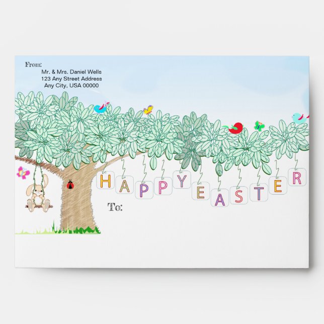 Happy Easter Spring Celebration Garden Party Envelope (Front)
