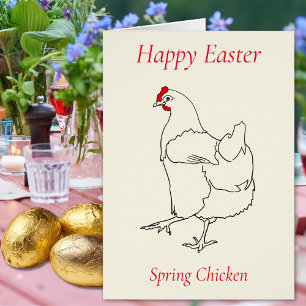 Happy Easter Spring Chicken Minimalist Line Art Cards